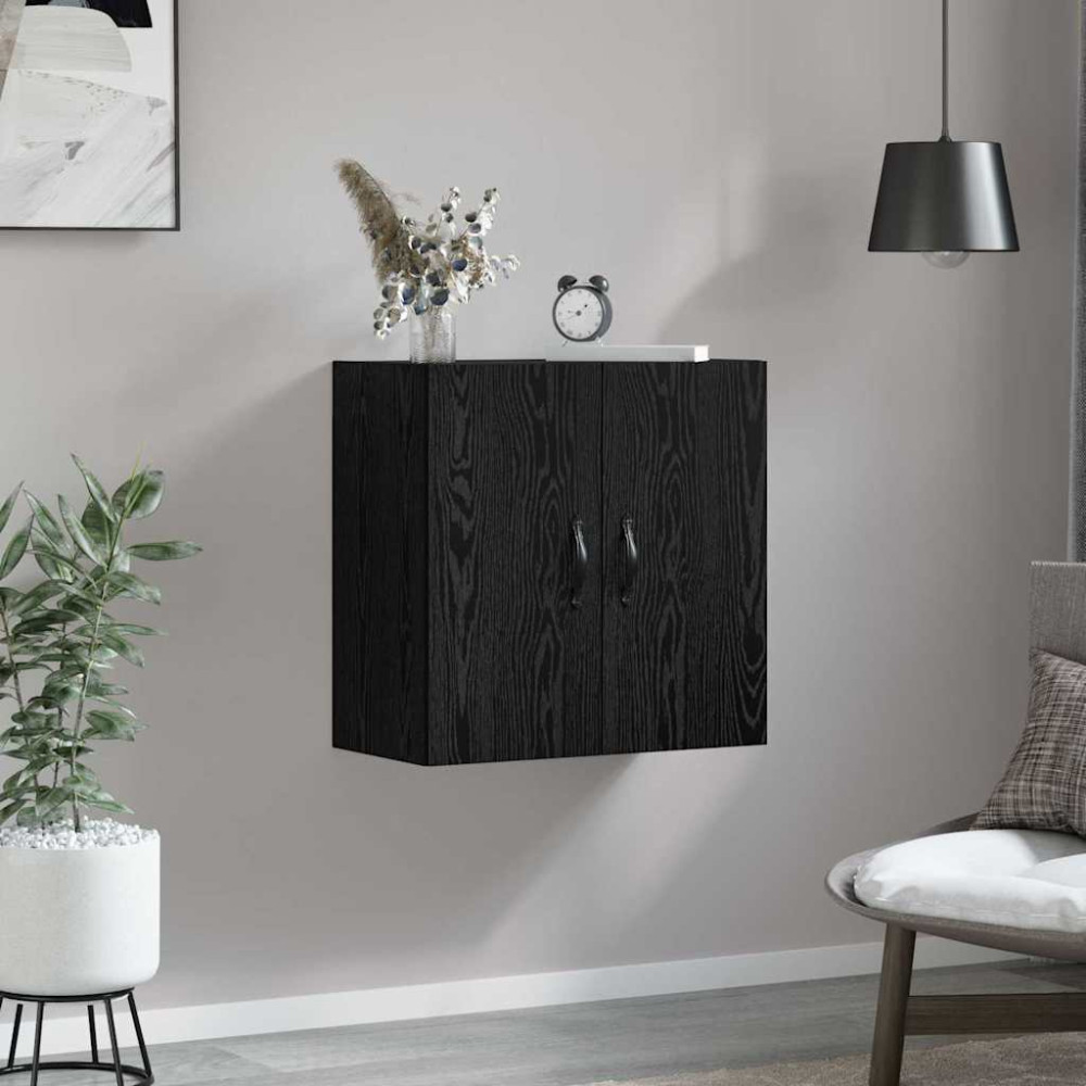 Produktbild för Väggmonterat skåp Svart Ek 60 x 31 x 60 cm Konstruerat trä