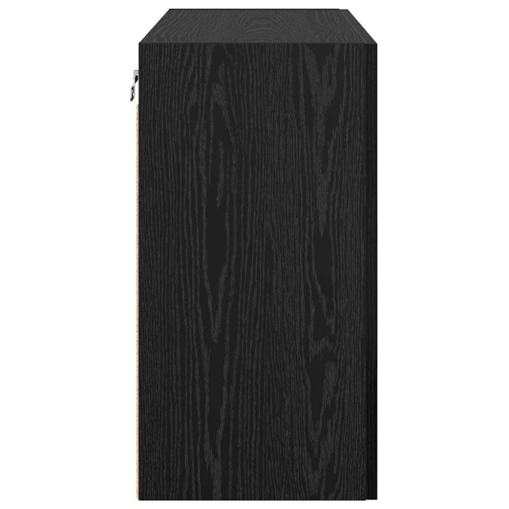 Produktbild för Väggmonterat skåp Svart Ek 60 x 31 x 60 cm Konstruerat trä