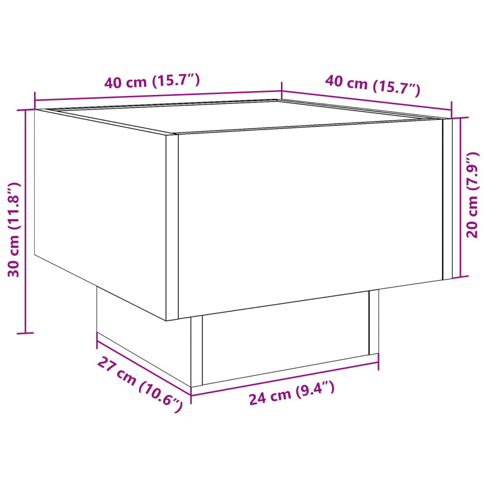 Produktbild för Kaffeebord Gammalt trä 40 x 40 x 30 cm Konstruerat trä