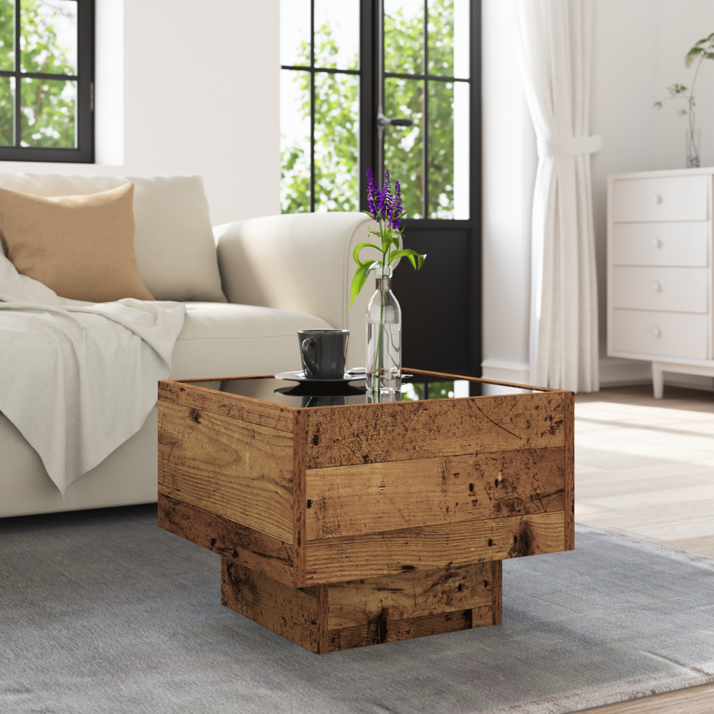 Produktbild för Kaffeebord Gammalt trä 40 x 40 x 30 cm Konstruerat trä