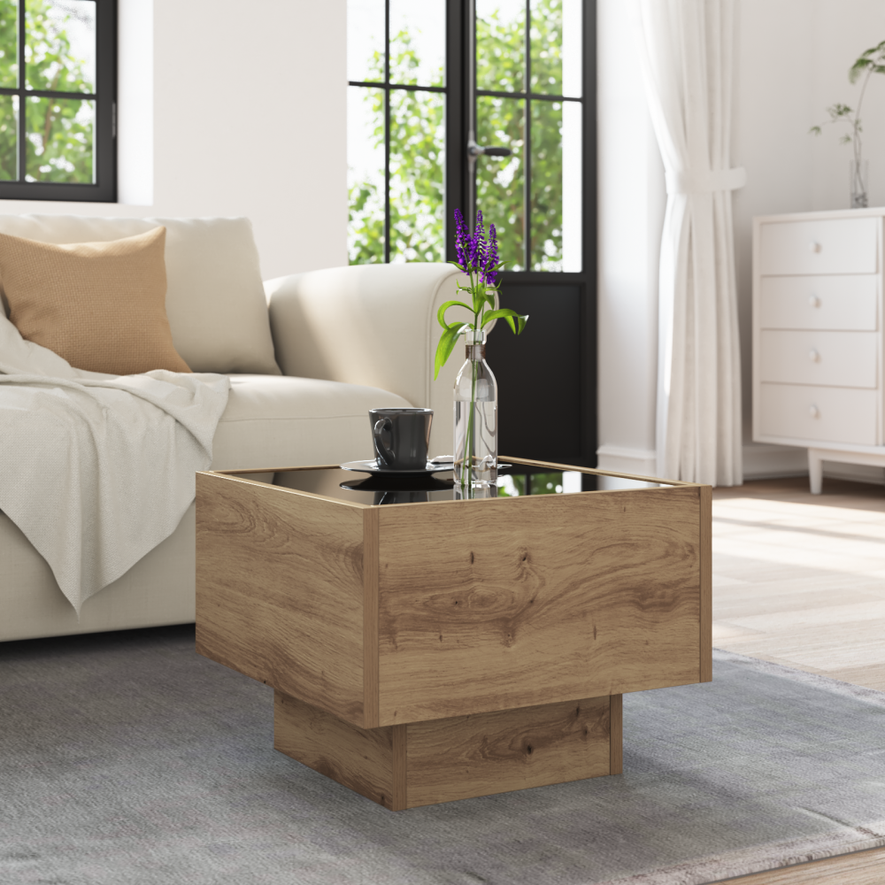 Produktbild för Kaffeebord artisan ek 40 x 40 x 30 cm Konstruerat trä