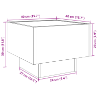 Produktbild för Kaffeebord Svart ek 40 x 40 x 30 cm Konstruerat trä