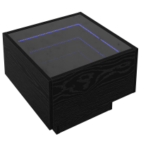 Produktbild för Kaffeebord Svart ek 40 x 40 x 30 cm Konstruerat trä