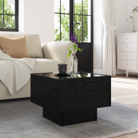 Produktbild för Kaffeebord Svart ek 40 x 40 x 30 cm Konstruerat trä