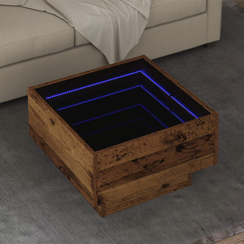 vidaXL Kaffeebord Gammalt trä 50 x 50 x 30 cm Konstruerat trä
