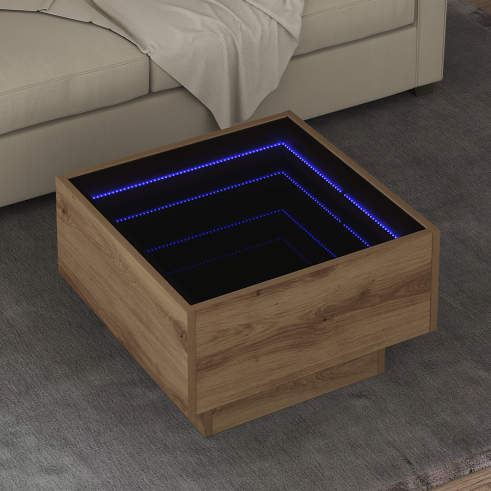 Produktbild för Kaffeebord artisan ek 50 x 50 x 30 cm Konstruerat trä
