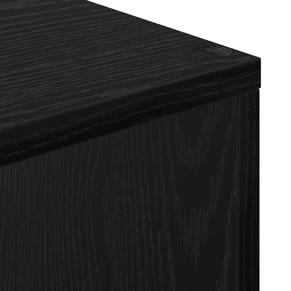 Produktbild för Bokskåp Svart Ek 70 x 24 x 129 cm Konstruerat trä