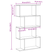 Produktbild för Bokskåp Svart Ek 70 x 24 x 129 cm Konstruerat trä