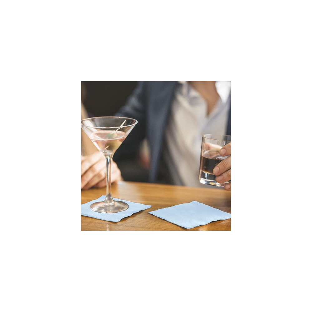 Produktbild för Servett TORK Cocktail 2-lag ljblå 200/fp