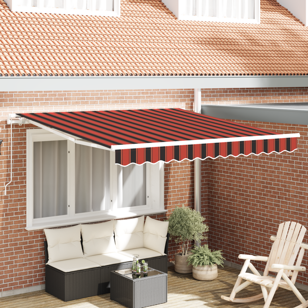 Produktbild för Utfällbar markis Orange och Brunt 350 x 250 cm