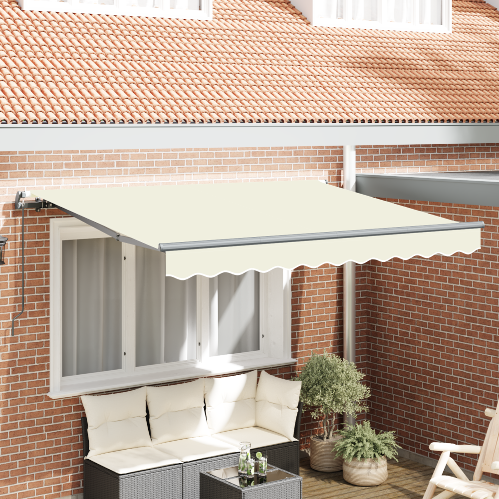 Produktbild för Utfällbar markis Kräm 250 x 200 cm tyg