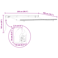 Produktbild för Utfällbar markis Kräm 250 x 200 cm tyg