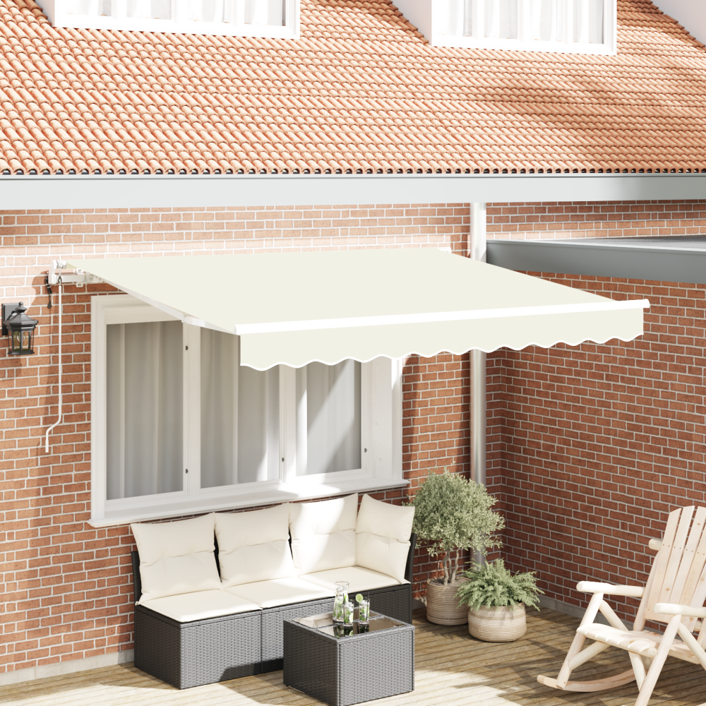 Produktbild för Utfällbar markis Kräm 250 x 200 cm tyg
