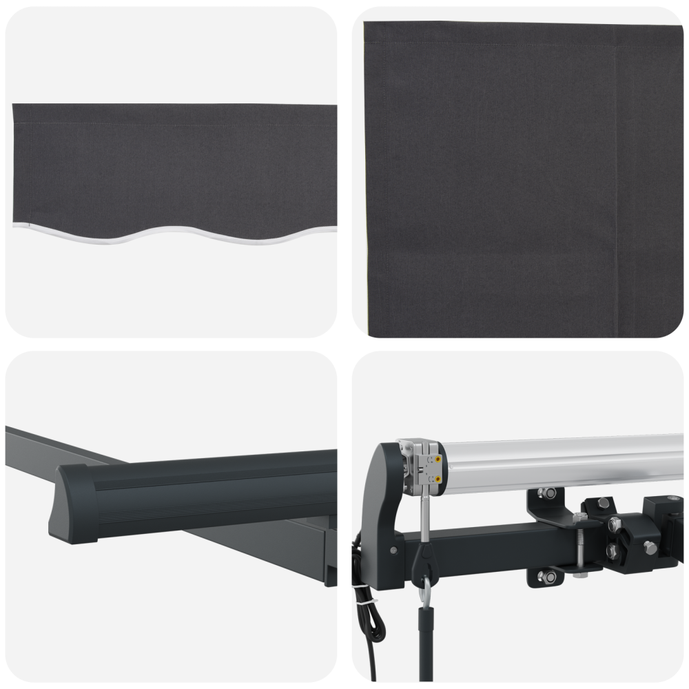 Produktbild för Utfällbar markis Antracit 250 x 200 cm tyg