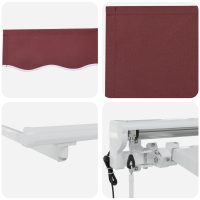 Produktbild för Markisram Vinröd 250 x 200 cm Polyester med PU-beläggning