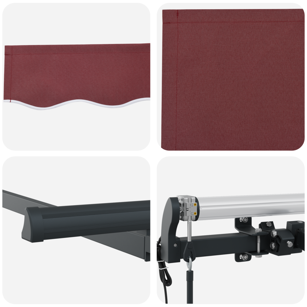 Produktbild för Utfällbar markis Vinröd 250 x 200 cm tyg