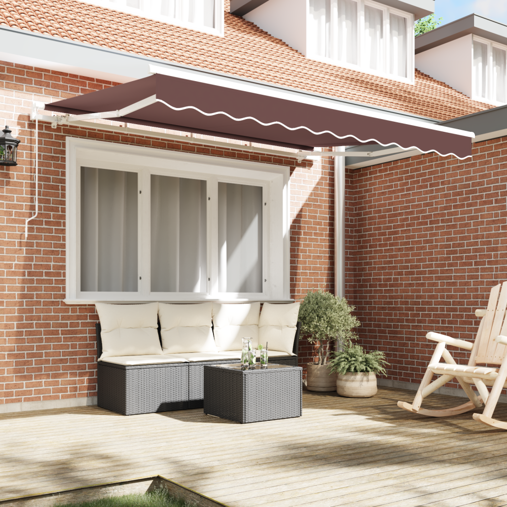 Produktbild för Utfällbar markis Brun 250 x 200 cm tyg