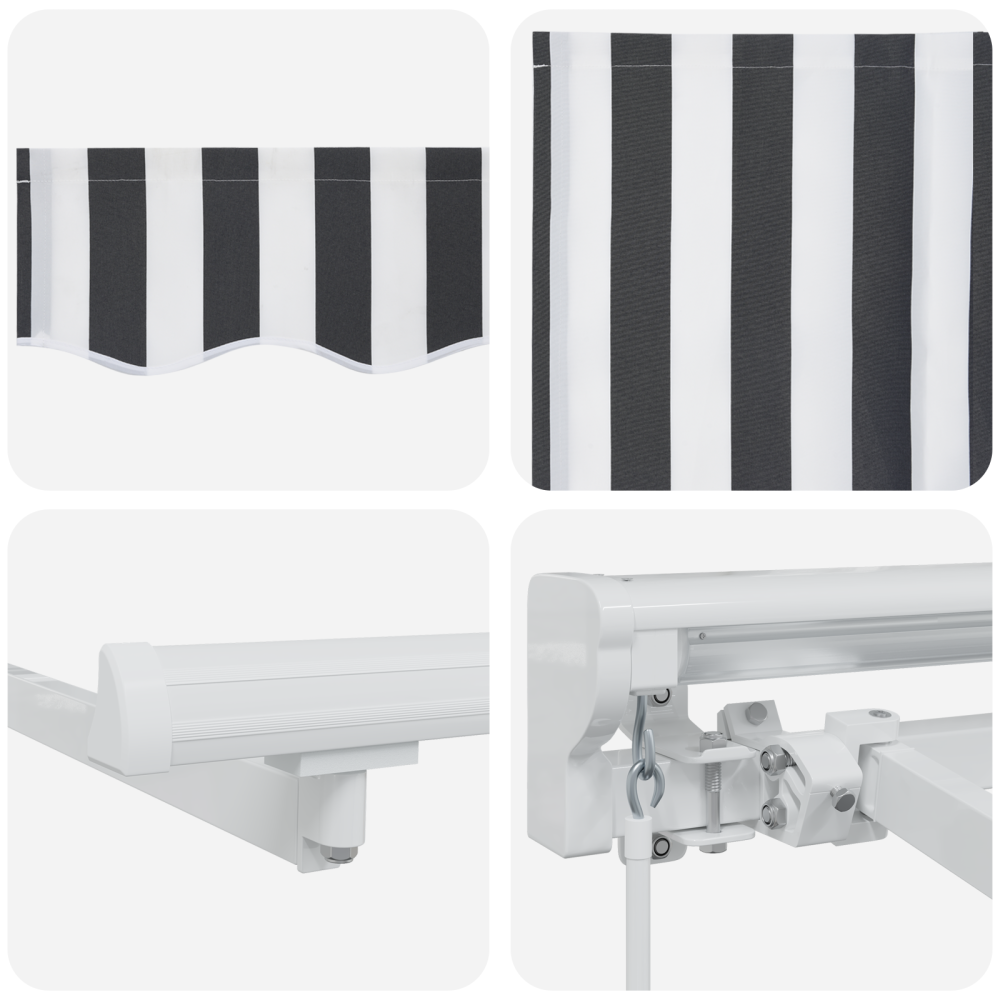 Produktbild för Markisram Antracit och vitt 250 x 200 cm