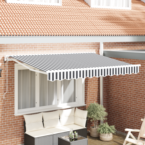 vidaXL Markisram Antracit och vitt 250 x 200 cm