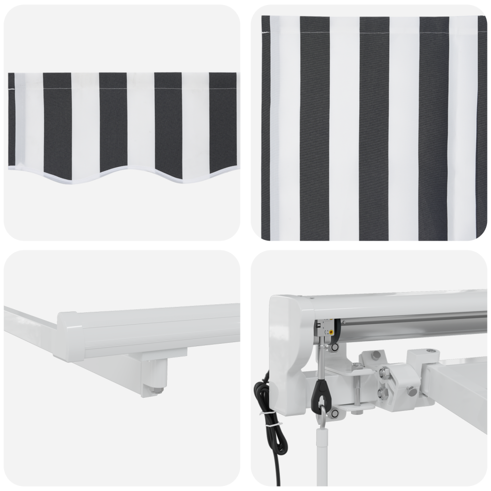 Produktbild för Markisram Antracit och vitt 250 x 200 cm