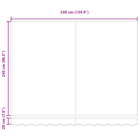 Produktbild för Markisram Beige 350 x 250 cm Polyester med PU-beläggning