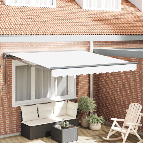 vidaXL Markisram Vit 350 x 250 cm Polyester med PU-beläggning