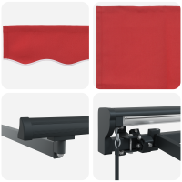 Produktbild för Markisram Röd 350 x 250 cm Polyester med PU-beläggning