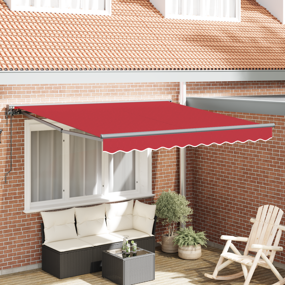 Produktbild för Markisram Röd 350 x 250 cm Polyester med PU-beläggning