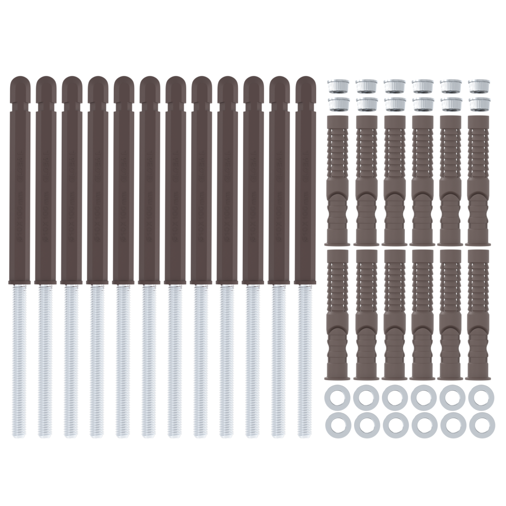 Produktbild för Flytande hyllstöd 12 pcs Beige Ø10 x 170 mm Stål