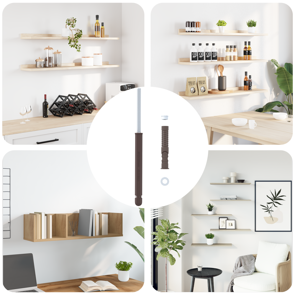 Produktbild för Flytande hyllstöd 12 pcs Beige Ø12 x 190 mm Stål