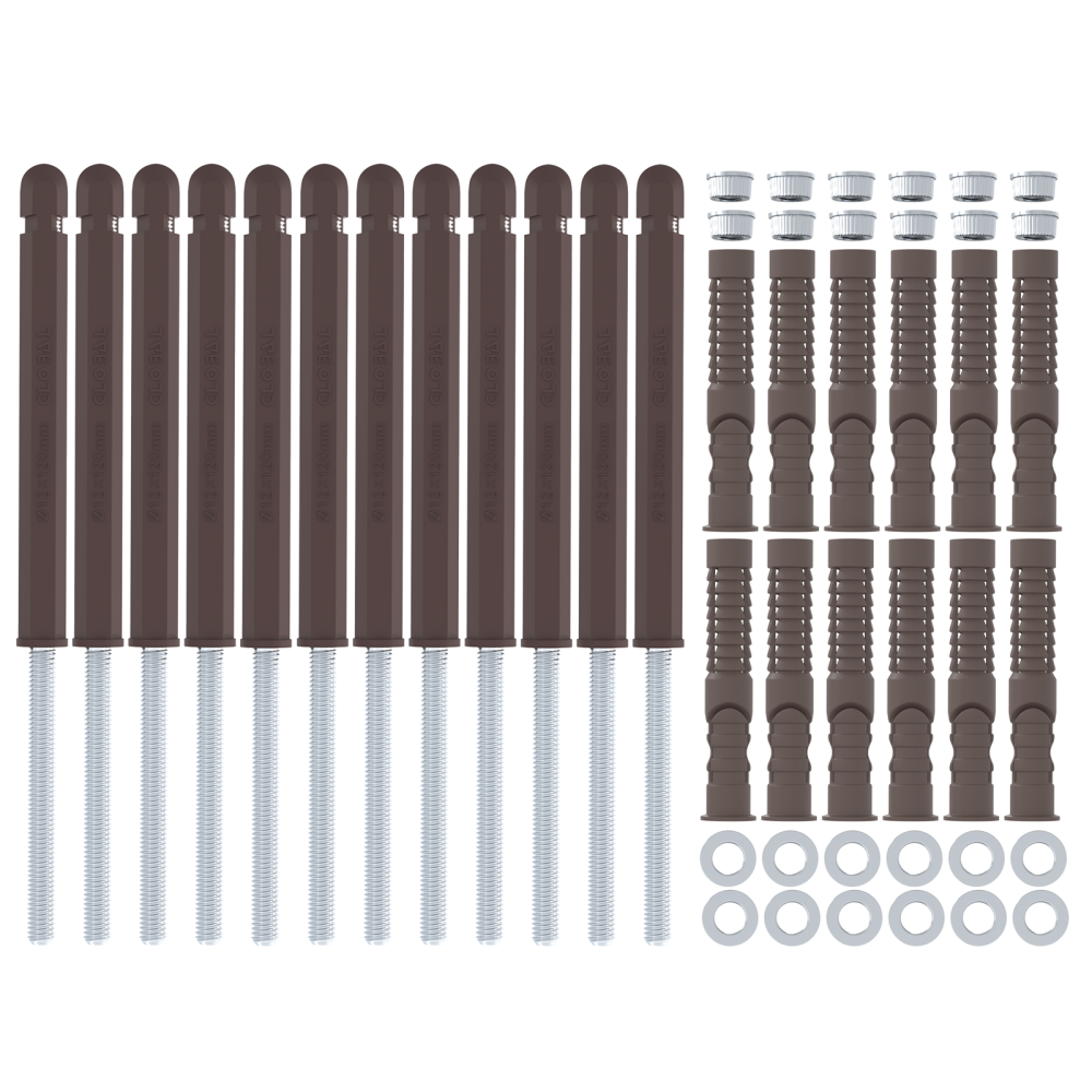 Produktbild för Flytande hyllstöd 12 pcs Beige Ø12 x 190 mm Stål