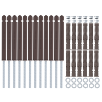 Produktbild för Flytande hyllstöd 12 pcs Beige Ø12 x 190 mm Stål