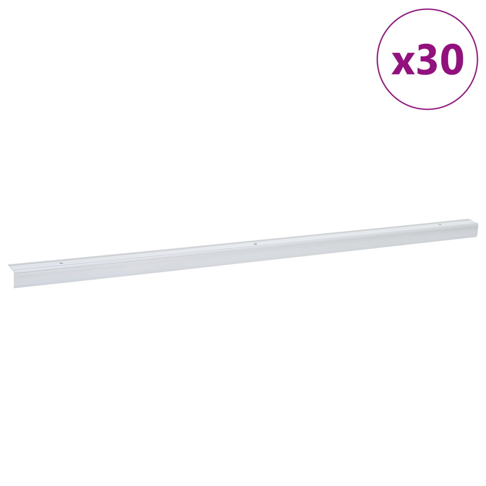 Produktbild för Trappnoslister 30 pcs Silver 67 x 3 x 2 cm Aluminium
