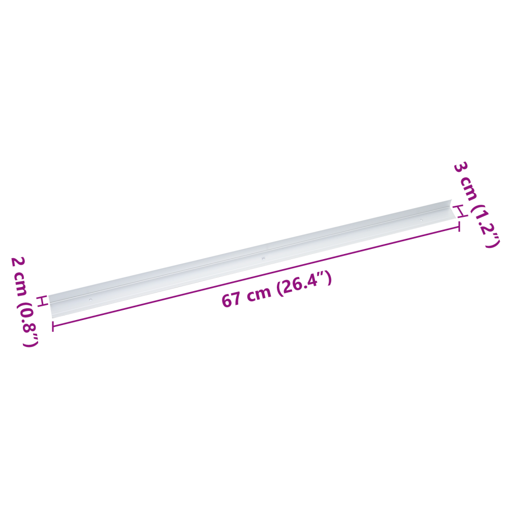 Produktbild för Trappnoslister 30 pcs Silver 67 x 3 x 2 cm Aluminium