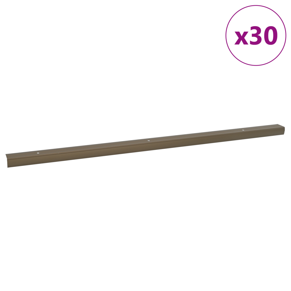 Produktbild för Trappnoslister 30 pcs Brun 67 x 3 x 2 cm Aluminium