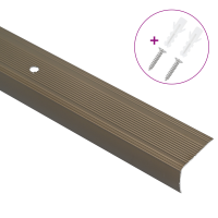Produktbild för Trappnoslister 30 pcs Brun 67 x 3 x 2 cm Aluminium