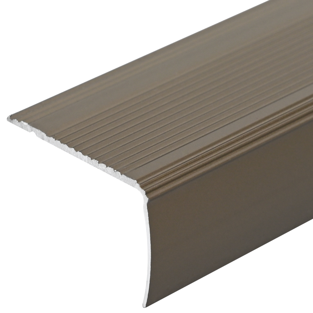 Produktbild för Trappnoslister 30 pcs Brun 67 x 3 x 2 cm Aluminium