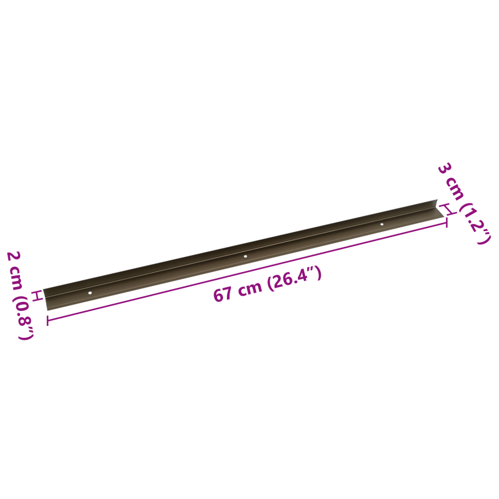 Produktbild för Trappnoslister 30 pcs Brun 67 x 3 x 2 cm Aluminium