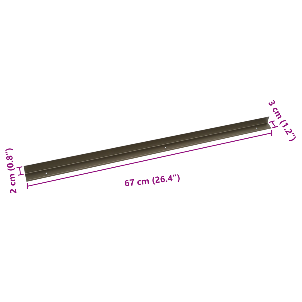 Produktbild för Trappnoslister 30 pcs champagne 67 x 3 x 2 cm Aluminium