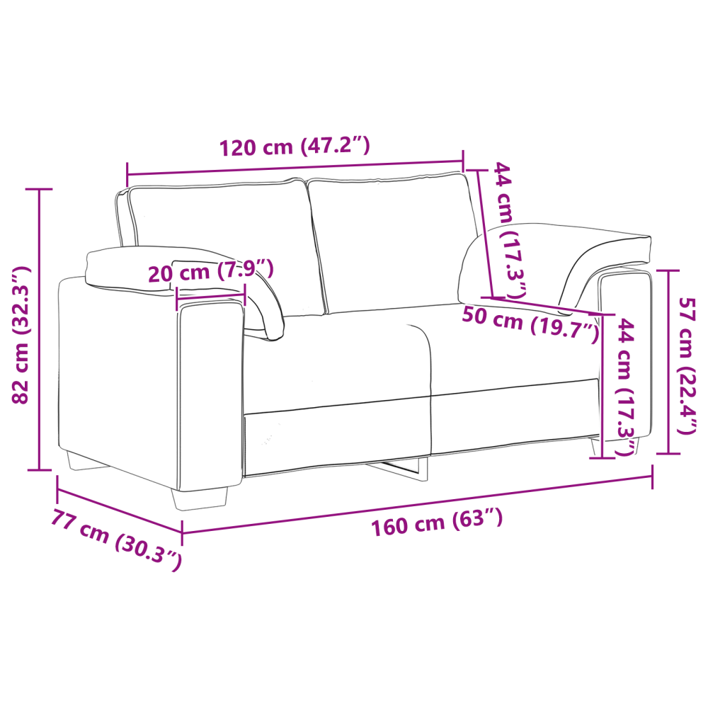 Produktbild för Tvåsitssoffa Taupe 160 cm tyg
