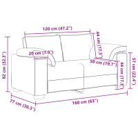 Produktbild för Tvåsitssoffa Taupe 160 cm tyg