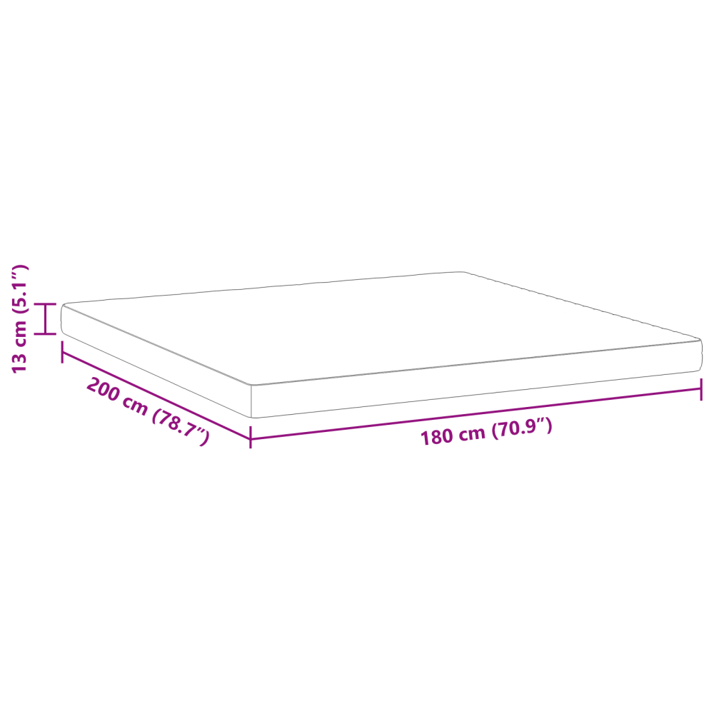 Produktbild för Madrass Vit 180 x 200 cm Jacquardtyg