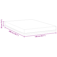 Produktbild för Madrass Vit och Blå 140 x 200 cm Jacquardtyg