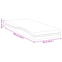 Produktbild för Madrass Vit och svart 90 x 190 cm Jacquardtyg
