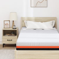 Produktbild för Madrass Vit och svart 90 x 190 cm Jacquardtyg
