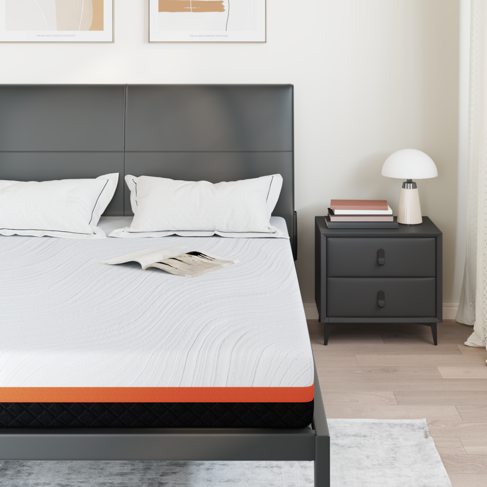 Produktbild för Madrass Vit och svart 140 x 190 cm Jacquardtyg