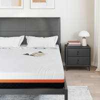 Produktbild för Madrass Vit och svart 140 x 190 cm Jacquardtyg
