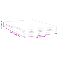 Produktbild för Madrass Vit och svart 140 x 200 cm Jacquardtyg