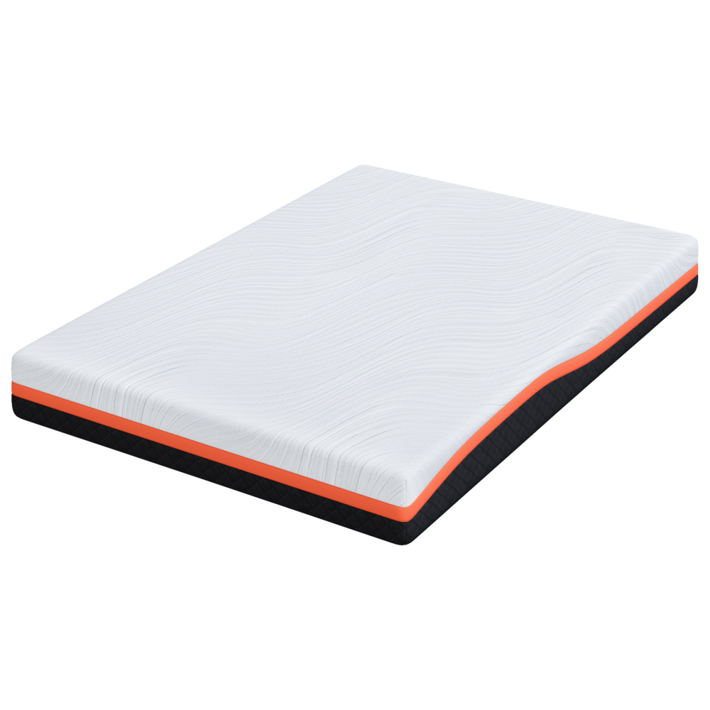 Produktbild för Madrass Vit och svart 140 x 200 cm Jacquardtyg