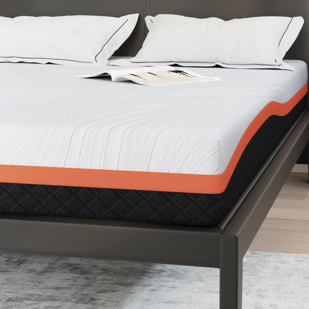 Produktbild för Madrass Vit och svart 140 x 200 cm Jacquardtyg